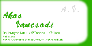 akos vancsodi business card